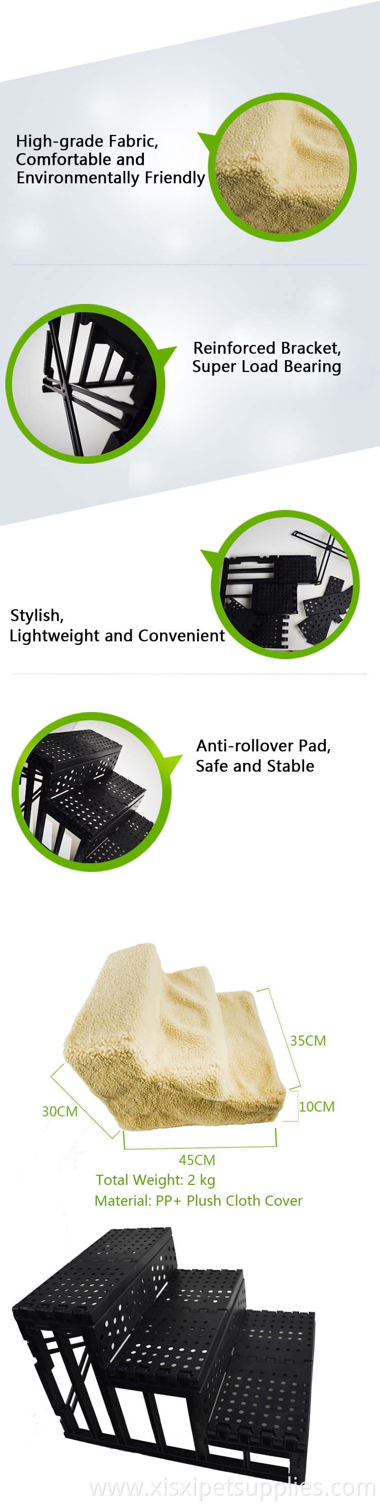 Removable safety pet stair step pet dog steps